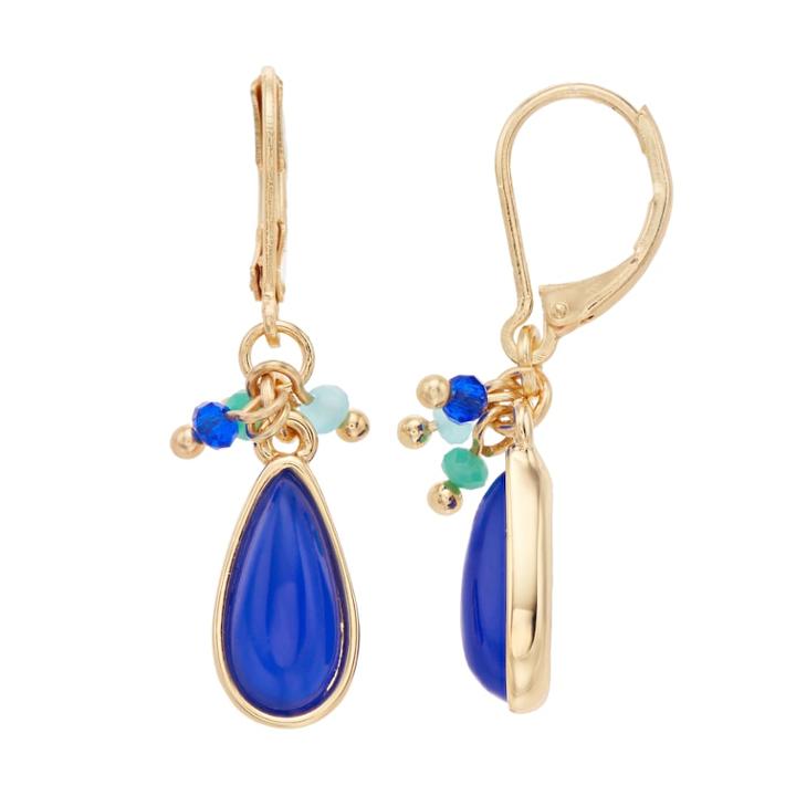 Napier Bead Teardrop Earrings, Women's, Med Blue