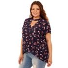 Juniors' Plus Size Wallflower Choker Neck High-low Tee, Teens, Size: 2xl, Orange Oth