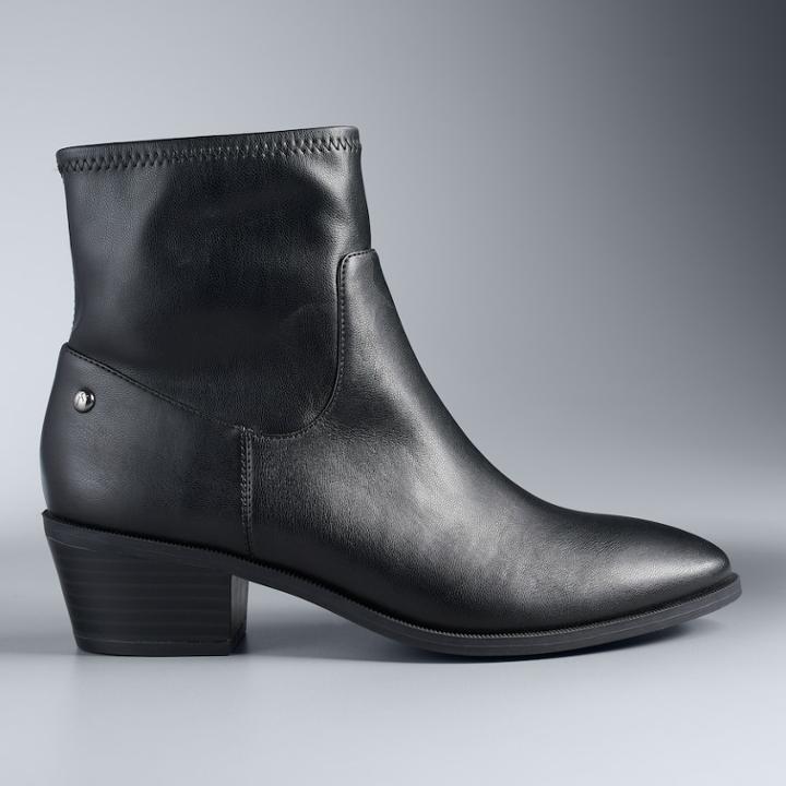 Simply Vera Vera Wang Diver Women's Ankle Boots, Size: Medium (9.5), Black
