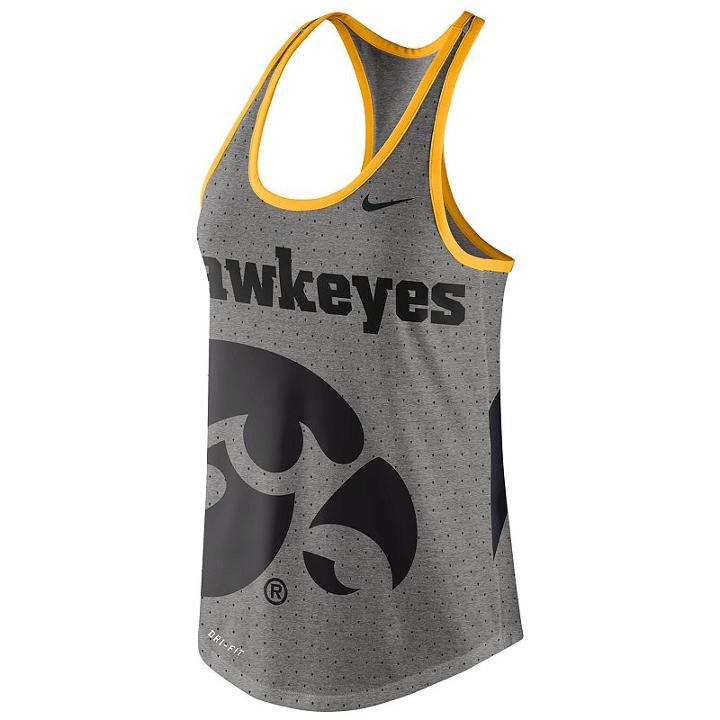 Women's Nike Iowa Hawkeyes Dri-blend Tank, Size: Xl, Dark Grey