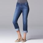 Petite Simply Vera Vera Wang Cuffed Capri Jeans, Women's, Size: 14 Petite, Med Blue