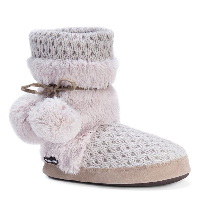 Muk Luks Women's Delanie Knit Boot Slippers, Size: Medium, Lt Purple