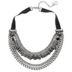 Simply Vera Vera Wang Ribbon Chain Swag Necklace, Women's, Grey Other