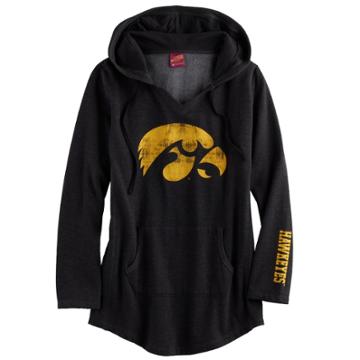 Women's Campus Heritage Iowa Hawkeyes Hooded Tunic, Size: Medium, Oxford