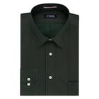 Men's Chaps Regular-fit Wrinkle-free Herringbone Dress Shirt, Size: M-34/35, Dark Green