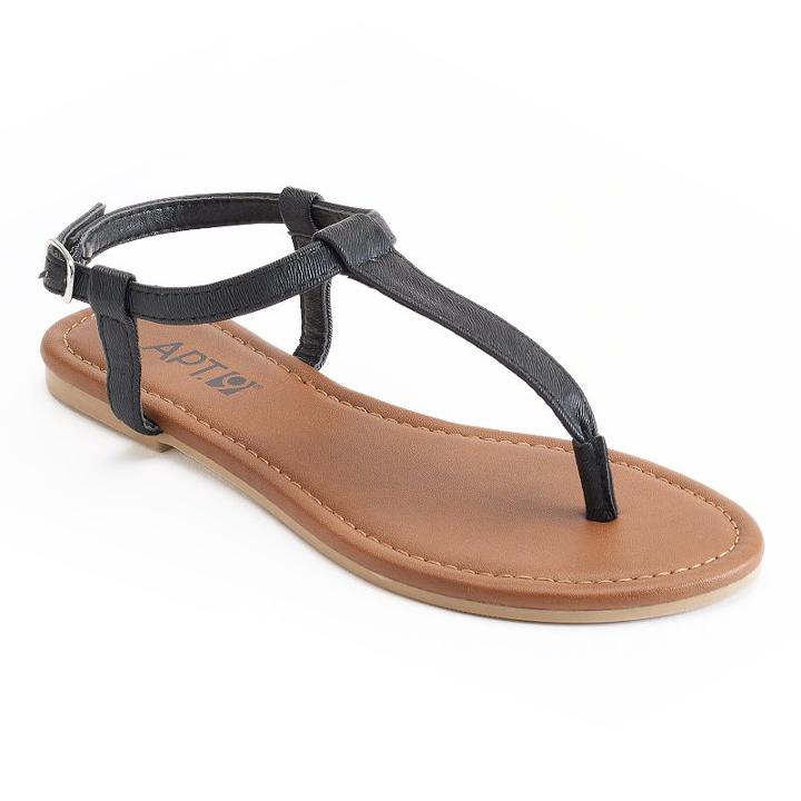 Apt. 9&reg; Women's Kiki Silhouette Thong Sandals, Size: Medium, Dark Grey