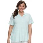 Plus Size Croft & Barrow&reg; Space-dye Polo, Women's, Size: 2xl, Med Blue