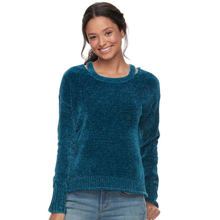 Juniors' Mudd&reg; Chenille Solid Pullover, Teens, Size: Xs, Blue Other