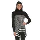Women's Apt. 9&reg; Turtleneck Tunic Sweater, Size: Medium, Black