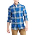 Big & Tall Chaps Regular-fit Performance Flannel Button-down Shirt, Men's, Size: L Tall, Blue