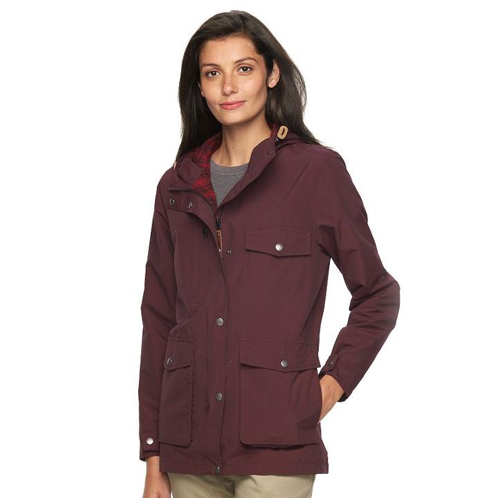 Women's Woolrich Mountain Hooded Anorak Rain Parka, Size: Large, Drk Purple