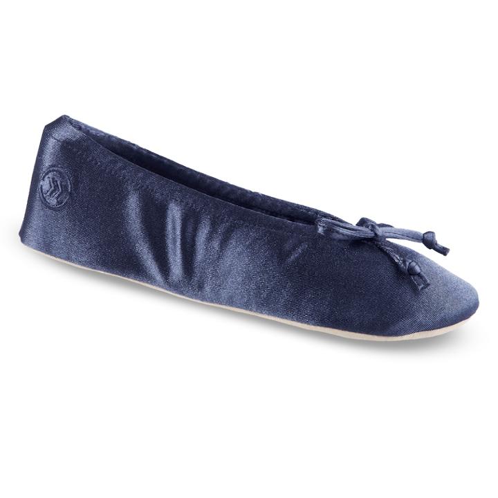 Isotoner Women's Satin Ballerina Slippers, Size: Small, Blue
