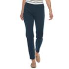 Women's Croft & Barrow&reg; Easy Care Straight-leg Ponte Pants, Size: Xl Long, Dark Blue
