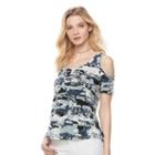 Women's Rock & Republic&reg; Cold-shoulder Tee, Size: Xl, Med Grey