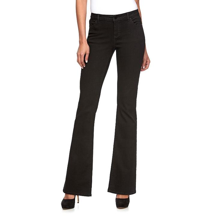 Women's Jennifer Lopez Curvy Fit Bootcut Jeans, Size: 6 T/l, Black