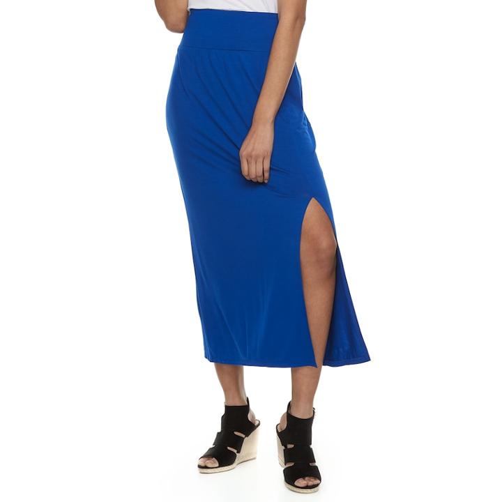 Women's Apt. 9&reg; Tummy Control Maxi Skirt, Size: Xs, Blue