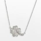 Sterling Silver 1/4-ct. T.w. Round-cut Diamond Clover Necklace, Women's, Size: 17, White