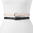 Women's Apt. 9&reg; 2-for-1 Floral Accents Belt Set, Size: Medium, Grey