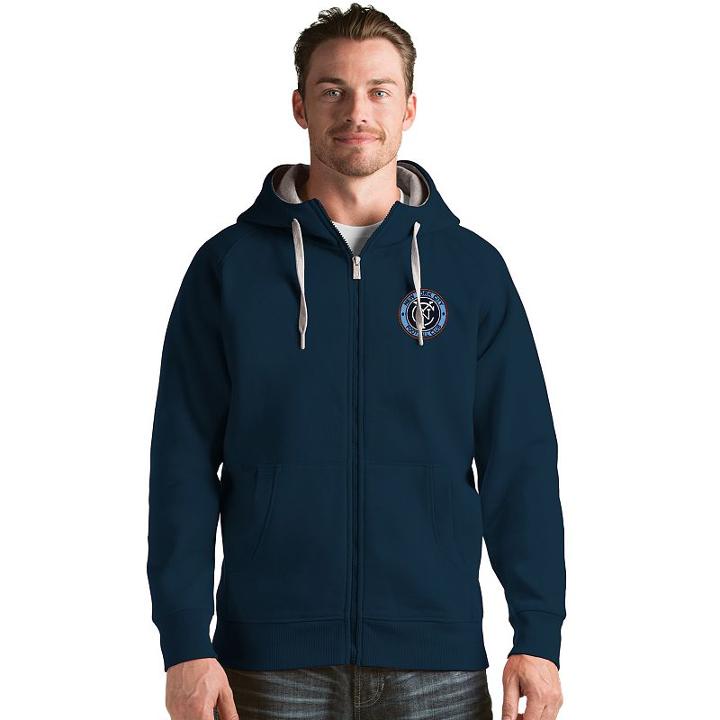 Men's Antigua New York City Fc Victory Full-zip Hoodie, Size: 3xl, Blue (navy)