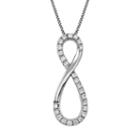 Sterling Silver 1/4-ct. T.w. Diamond Infinity Pendant, Women's, Size: 18, White