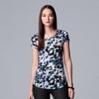 Petite Simply Vera Vera Wang Printed Short Sleeve Tee, Women's, Size: Xl Petite, Brt Blue