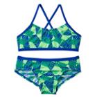 Girls 7-14 Nike Cross-back Graphic Bikini Swimsuit Set, Girl's, Size: 10, Blue (navy)