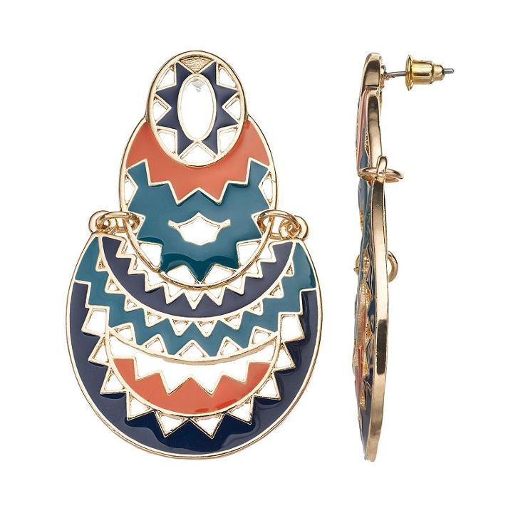 Gs By Gemma Simone Ancient Worlds Yaretzi Zig Zag Drop Earrings, Women's, Multicolor