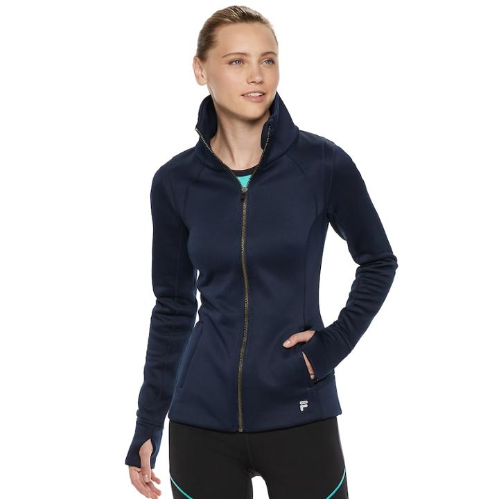 Women's Fila Sport&reg; Fleece Thumb Hole Jacket, Size: Small, Dark Blue