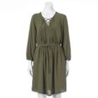 Women's Sonoma Goods For Life&trade; Lace-up Peasant Dress, Size: Xl, Med Green