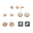 Croft & Barrow&reg; Faceted Stone & Ball Stud Nickel Free Earring Set, Women's, Multicolor