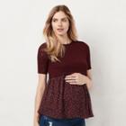 Maternity Lc Lauren Conrad Mixed-media Babydoll Top, Women's, Size: Xs-mat, Black