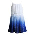 Girls 4-6x Youngland Dip-dyed Lace Knit Popover Dress, Girl's, Size: 6, Blue