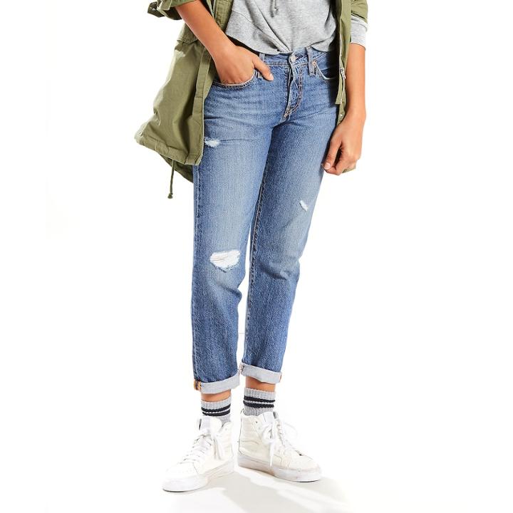 Women's Levi's&reg; 501 Tapered Ankle Jeans, Size: 28(us 6)m, Med Blue