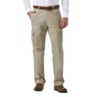 Men's Haggar Flat-front Stretch Comfort Cargo Expandable Waist Pants, Size: 44x29, White Oth