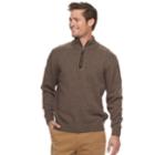 Men's Haggar Regular-fit Quarter-zip Sweater, Size: Small, Med Brown