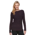 Women's Croft & Barrow&reg; Textured Sweater, Size: Xxl, Drk Purple