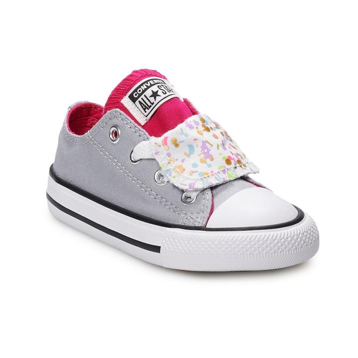 Toddler Girls' Converse Chuck Taylor All Star Double Tongue Birthday Confetti Sneakers, Size: 7 T, Grey