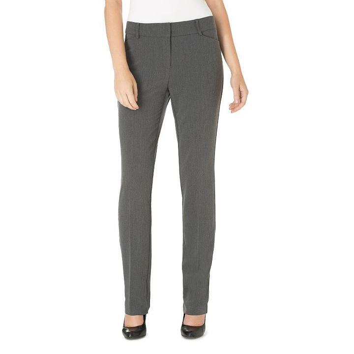 Women's Haggar&reg; Favorite Fit Twill Straight-leg Pants, Size: 14, Grey Other