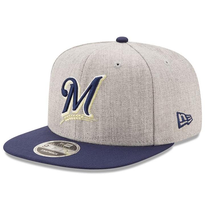 Adult New Era Milwaukee Brewers 9fifty Heather Action Snapback Cap, Ovrfl Oth