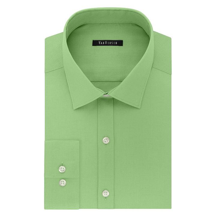 Men's Van Heusen Flex Collar Slim-fit Pincord Dress Shirt, Size: 16-34/35, Green Oth