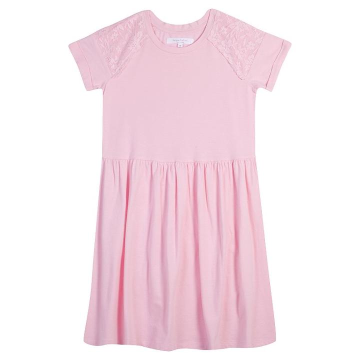 Girls Plus Size Harper & Elliott Lace Skater Dress, Girl's, Size: Xxl Plus, Light Pink