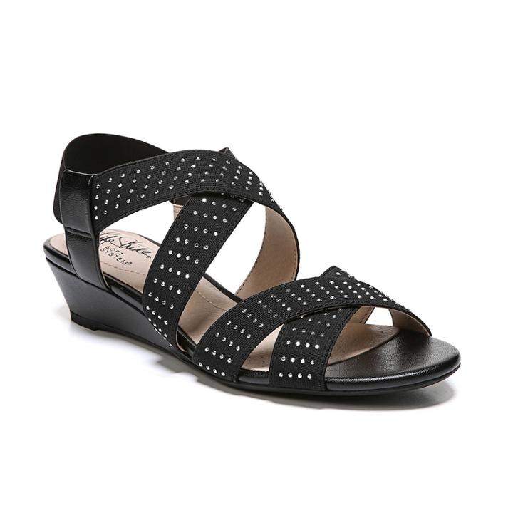 Lifestride Yara Women's Wedge Sandals, Size: 5.5 Med, Black