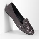 Simply Vera Vera Wang Women's Embellished Smoking Flats, Size: 6.5, Grey Other