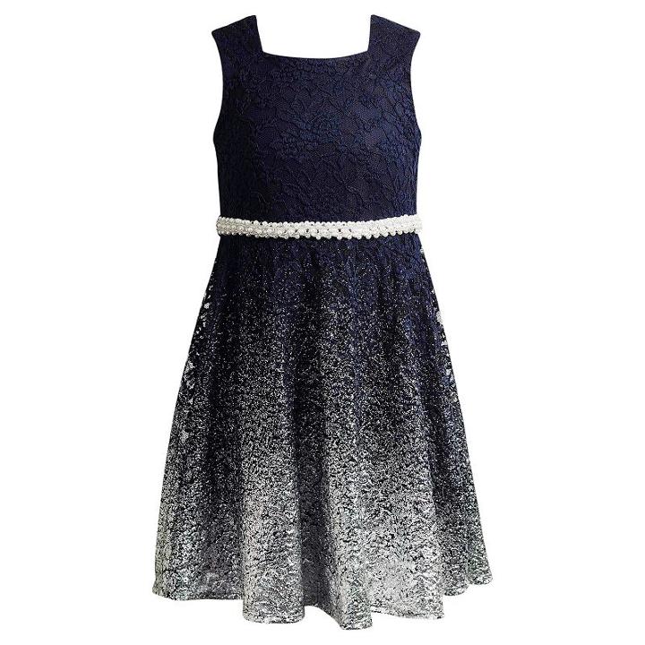 Girls 7-16 Emily West Embellished Navy Ombre Dress, Girl's, Size: 12, Ovrfl Oth