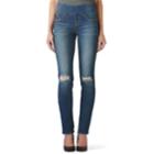 Women's' Rock & Republic&reg; Fever Midrise Pull-on Straight Leg Jeans, Size: 14 Short, Med Blue