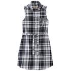 Girls 7-16 & Plus Size So&reg; Plaid Sleeveless Shirt Dress, Size: 20 1/2, Black