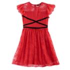 Disney D-signed Coco Girls 7-16 Lace Velvet Trim Dress, Size: Small, Dark Red