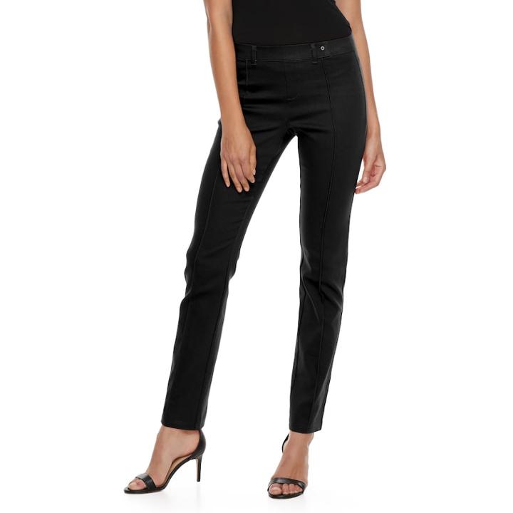 Women's Utopia By Hue Pintucked Twill Leggings, Size: Xl, Black