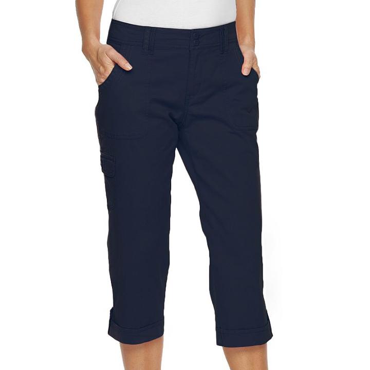 Women's Gloria Vanderbilt Mae Cargo Capris, Size: 18, Blue