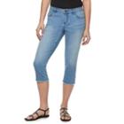 Petite Jennifer Lopez Raw-edge Capri Jeans, Women's, Size: 4 Petite, Med Blue